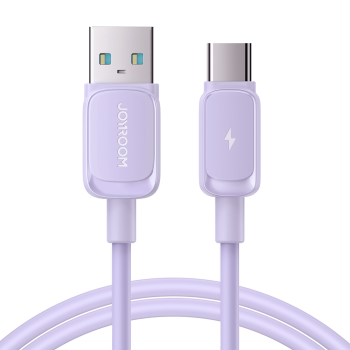 Kabel przewód USB-A - USB-C 3A 1.2m fioletowy