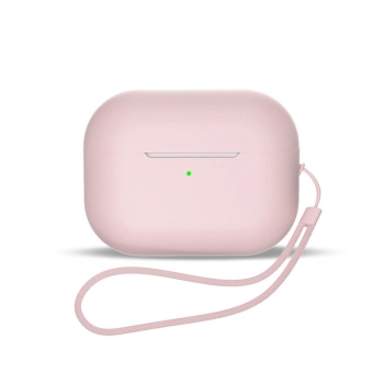 Silikonowe etui do słuchawek AirPods 1 / 2 + pasek smycz na nadgarstek różowe