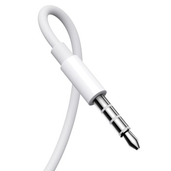 Słuchawki przewodowe douszne mini jack 3.5mm z pilotem sterowania białe