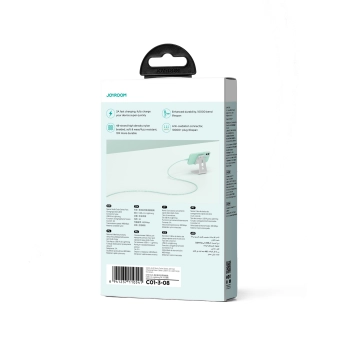 Kabel przewód do iPhone Multi-Color Series USB-A - Lightning 3A 1m zielony