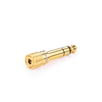 Adapter przejściówka z 3.5 mm mini jack na 6.3 mm jack złoty