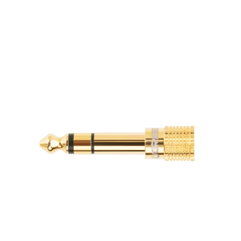 Adapter przejściówka z 3.5 mm mini jack na 6.3 mm jack złoty