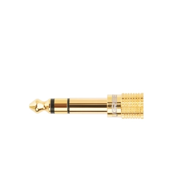 Adapter przejściówka z 3.5 mm mini jack na 6.3 mm jack złoty