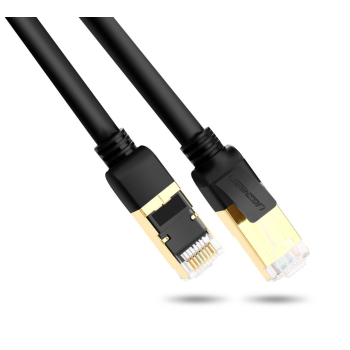 Kabel przewód patchcord sieciowy LAN RJ45 Cat 7 STP 10Gbps 2m czarny