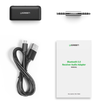 Odbiornik dźwięku audio do samochodu Bluetooth 5.0 AUX mini jack czarny