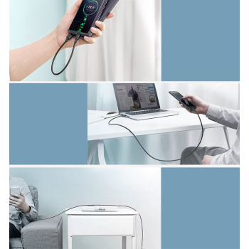 Wytrzymały kabel przewód USB - USB-C 480 Mbps 3A 1.5m czarny