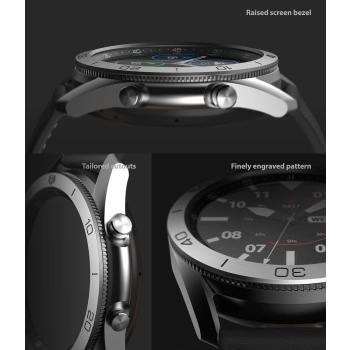 Ramka pierścień ochronny do Galaxy Watch 3 45mm Bezel Styling czarny