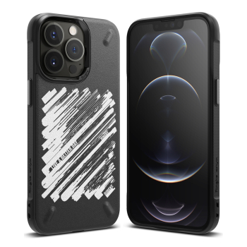 Wytrzymałe etui pokrowiec iPhone 13 Pro Max Onyx Design Paint czarny