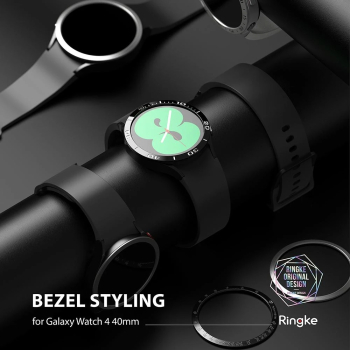 Ramka koperta pierścień ochronny Watch 6 / 5 / 4 40mm Bezel Styling stal nierdzewna srebrny