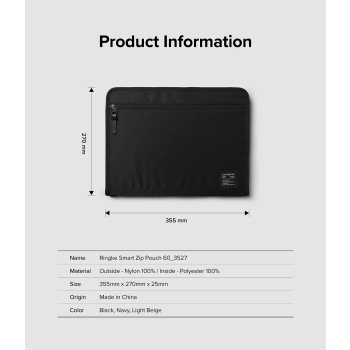 Etui saszetka torba organizer na laptopa tablet do 13'' Smart Zip Pouch granatowy