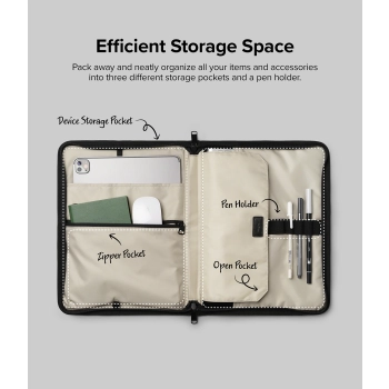 Etui saszetka torba organizer na laptopa tablet do 13'' Smart Zip Pouch beżowy