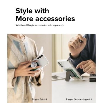 Etui z kieszonką na kartę dokumenty do Galaxy S22+ Fusion Card przezroczysty