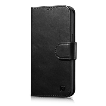 2w1 etui skórzany pokrowiec z klapką iPhone 14 Plus Anti-RFID Oil Wax Wallet Case czarny
