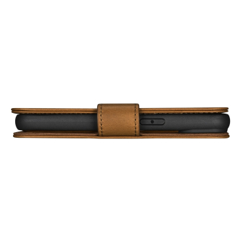 2w1 etui skórzany pokrowiec z klapką iPhone 14 Pro Max Anti-RFID Oil Wax Wallet Case jasno-brązowy