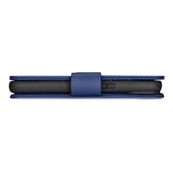 2w1 etui skórzany pokrowiec z klapką iPhone 14 Plus Anti-RFID Wallet Case niebieski