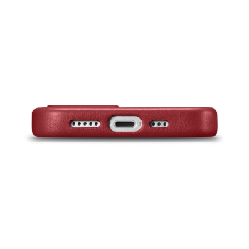 Pokrowiec etui z naturalnej skóry do iPhone 14 Plus MagSafe Case Leather czerwony