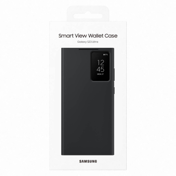 Etui Galaxy S23 Ultra pokrowiec z klapką i okienkiem Smart View Wallet Case czarne