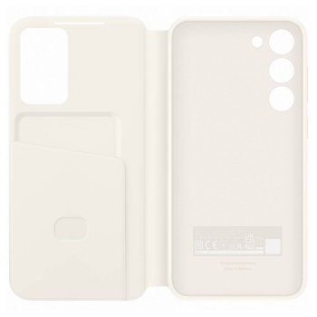 Etui pokrowiec z klapką portfel na kartę Samsung Galaxy S23+ Smart View Wallet Case kremowe