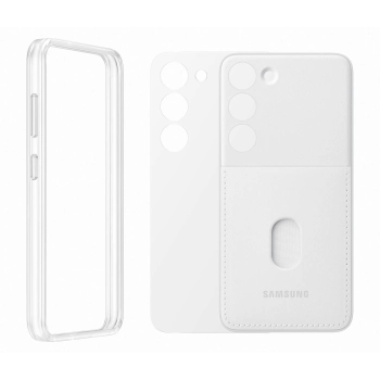 Etui pokrowiec z wymiennymi pleckami Samsung Galaxy S23 Frame Cover białe
