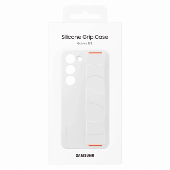 Etui silikonowy pokrowiec z paskiem na rękę Samsung Galaxy S23 Silicone Grip Cover białe
