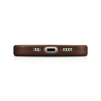 Skórzane etui pokrowiec do iPhone 15 Plus Oil Wax Premium Leather MagSafe brązowe