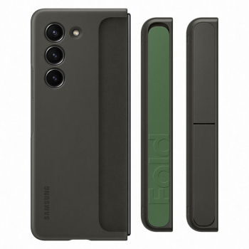 Etui silikonowe do Samsung Galaxy Z Fold 5 z podstawką i paskiem czarny