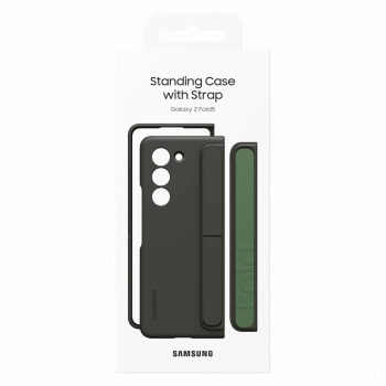 Etui silikonowe do Samsung Galaxy Z Fold 5 z podstawką i paskiem czarny