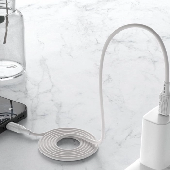 Kabel przewód USB-C do ładowania i transferu danych 100W PD 1m biały