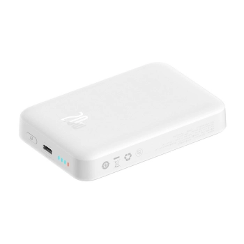Mini powerbank 10000mAh z ładowaniem indukcyjnym MagSafe PD 20W biały
