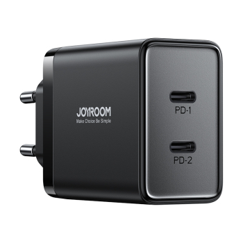 Szybka ładowarka sieciowa 40W 2x USB-C QC PD czarna