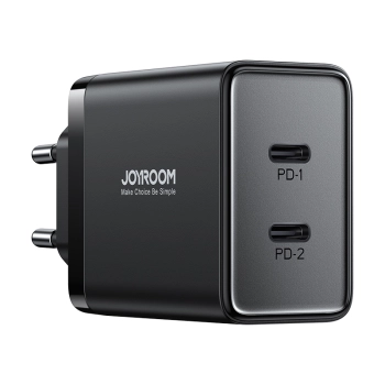Szybka ładowarka sieciowa 40W 2x USB-C QC PD czarna
