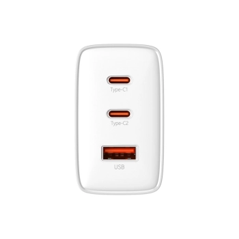 Ładowarka sieciowa GaN Cube Pro 65W 2x USB-C USB-A biała