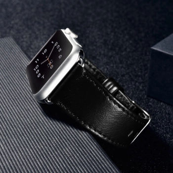 Opaska pasek z naturalnej skóry do Apple Watch 1-3 38mm Leather Vintage ciemnoniebieski