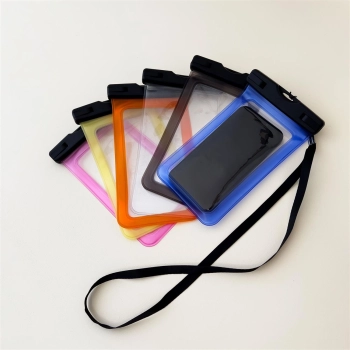 Wodoodporne etui torebka na telefon 6.7'' ze smyczą różowy