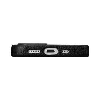 Skórzane etui iPhone 14 Pro magnetyczne z MagSafe Litchi Premium Leather Case czarny