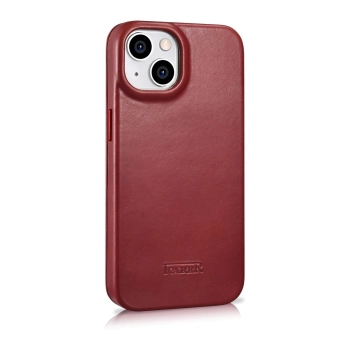 Skórzane etui iPhone 14 z klapką magnetyczne MagSafe CE Oil Wax Premium Leather bordowy