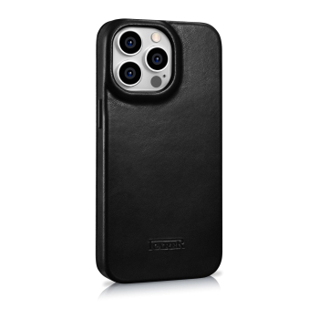 Skórzane etui iPhone 14 Pro z klapką magnetyczne MagSafe CE Oil Wax Premium Leather czarny