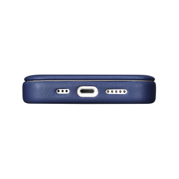 Skórzane etui iPhone 14 Pro Max z klapką magnetyczne MagSafe CE Premium Leather niebieski