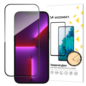 Szkło hartowane na cały ekran z ramką do iPhone 15 czarne
