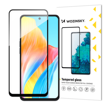 Wytrzymałe szkło hartowane na cały ekran z ramką do Oppo A98 5G Full Glue czarne