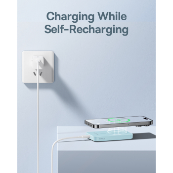 Mini powerbank 5000mAh 20W + kabel USB-C 20V / 3A niebieski