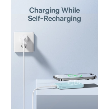 Mini powerbank 5000mAh 20W + kabel USB-C 20V / 3A niebieski
