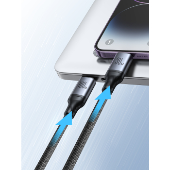 2w1 Kabel przewód Speedy Series USB-C - USB-C / iPhone Lightning 100W 1.5m czarny