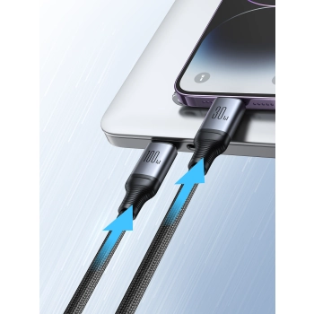 2w1 Kabel przewód Speedy Series USB-C - USB-C / iPhone Lightning 100W 1.5m czarny