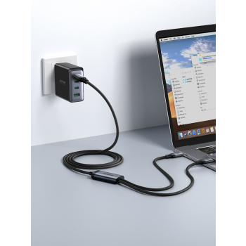 2w1 Kabel przewód Speedy Series USB-C - USB-C / iPhone Lightning 100W 1.5m czarny