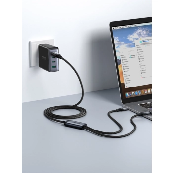 2w1 Kabel przewód Speedy Series USB-C - USB-C / iPhone Lightning 100W 1.5m czarny