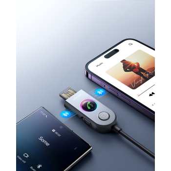 Samochodowy bezprzewodowy odbiornik nadajnik Audio USB AUX JR-CB6 szary