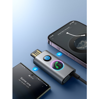 Samochodowy bezprzewodowy odbiornik nadajnik Audio USB AUX TF Card JR-CB7 szary