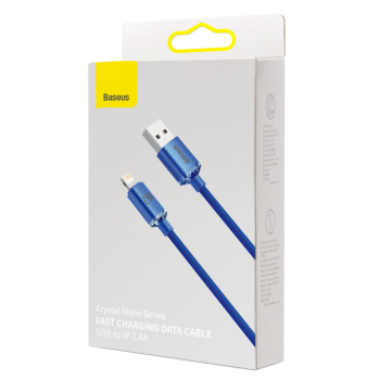 Kabel przewód iPhone do szybkiego ładowania i transferu danych USB - Lightning 2.4A 2m niebieski