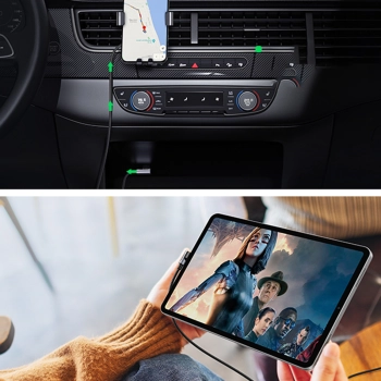 Kabel przewód kątowy USB-C - USB 2.0 480Mb/s 3A 3m czarny